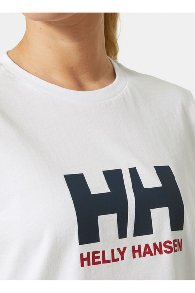 Helly Hansen Hha.54593_Helly Hansen W Hh Logo T- White Crew Neck Regular Plain Women's T-Shirt
