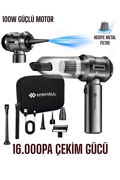 Enshall Technology Yeni Kablosuz Şarjlı 3 Kademeli 2ın1 Profesyonel Ultra Çekim Güçlü Mini Araç Süpürgesi