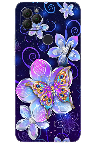 General Mobile GM 22 / GM 22S Uyumlu Kılıf Desen Baskılı Silikon Kelebek ve Ç...