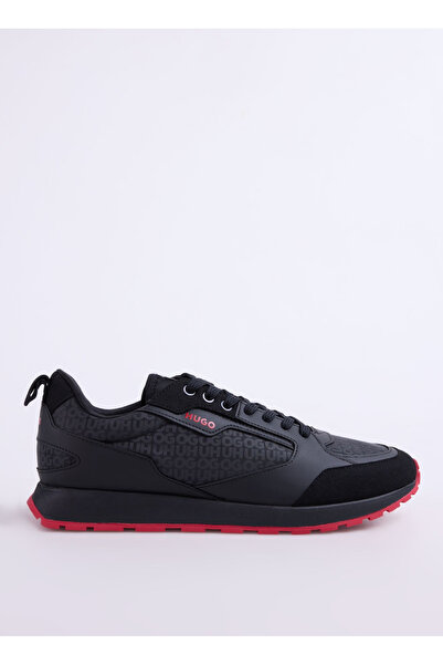 HUGO Erkek Rahat Yüksek Taban Monogram Marka Logolu Deri Siyah1 Sneaker 50536205-006