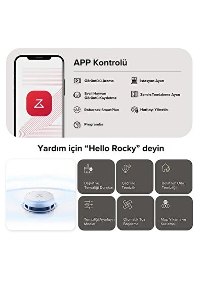 Roborock 18500pa En Güçlüsü En Akıllısı Otomatik Yıkama&Kurutma Görüntülü Arama QRevo Curv Robot Süpürge
