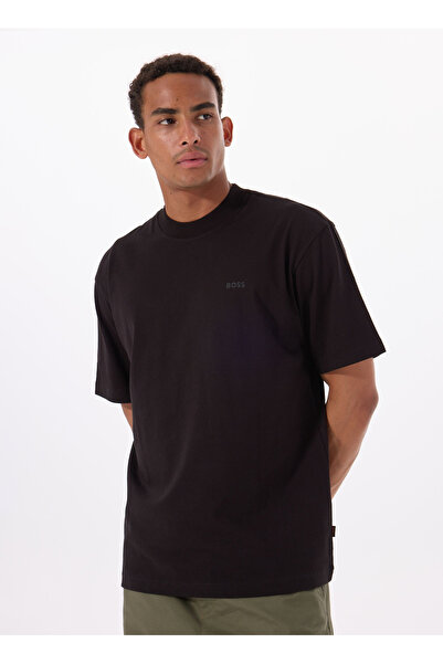 BOSS Bisiklet Yaka Siyah Erkek T-Shirt Te_numbers