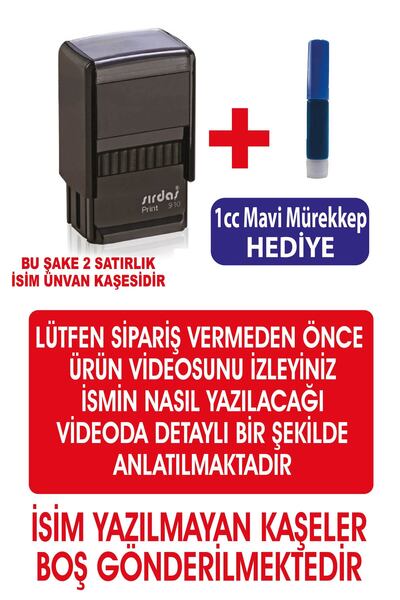 cabuk baskı Sırdaş Öğretmen Hemşire, Isim Kaşesi Mavi Mürekkepli, 1cc Mavi Kaşe Mürekkebi İle Birlikte