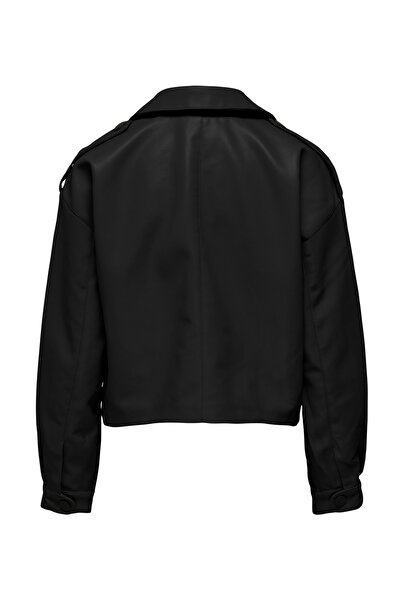 ONLY Κανονικό μαύρο γυναικείο μπουφάν ONLSMOKEY FAUX LEATHER JACKET OTW