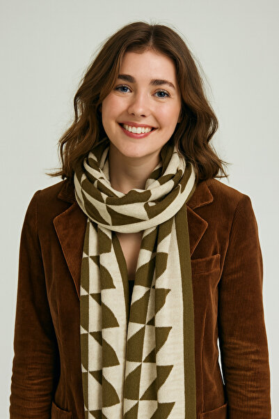 Sebir Moda Πλεκτό κασκόλ με τριγωνικό σχέδιο