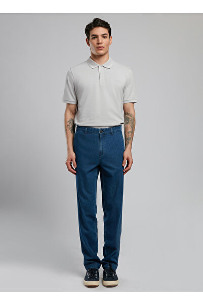 Lee Cooper Normal Bel Slim Straight Mavi Erkek Denim Pantolon 252 LCM 121077 CHASE MARCELO DARK