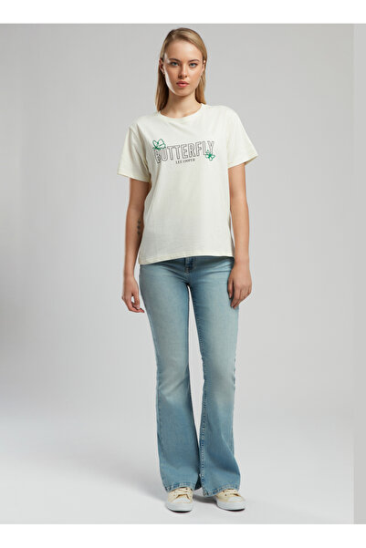 Lee Cooper High Waist Spanish Leg Straight Women's Denim Pants 252 Lcf 121011 Luna Selina Light