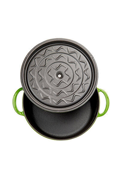 Sürel Yeşil Yuvarlak Sığ Tencere 24cm