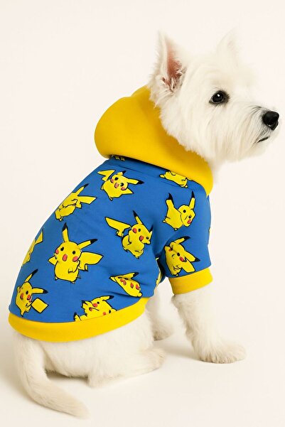 DOGİ&DOG Küçük Irk Blue Cartoon Köpek Kıyafeti Köpek Sweati Kedi Kıyafeti(1-10KG)