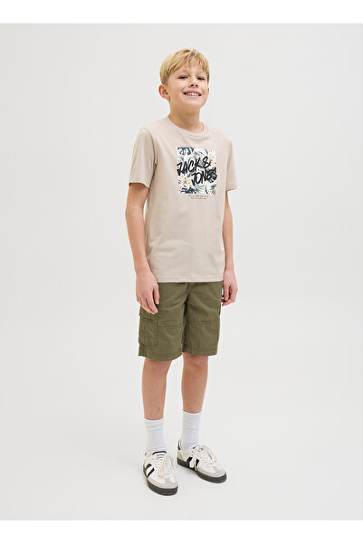 Jack & Jones Normal Bel Normal Haki Erkek Çocuk Şort 12274580