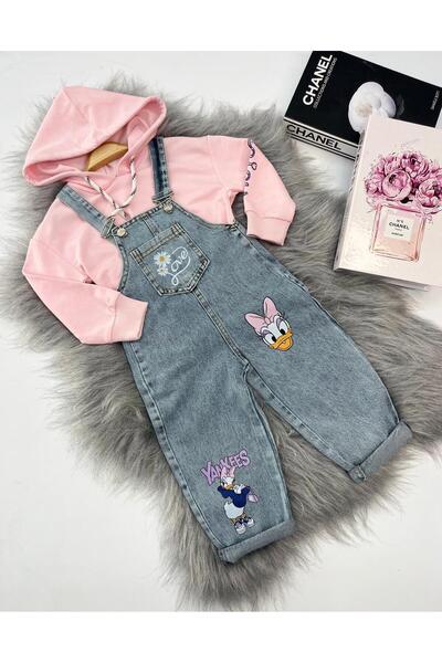 Mişsa Bebe Girl's Jeans Salopet Denim 3-6 Years 2 Pieces
