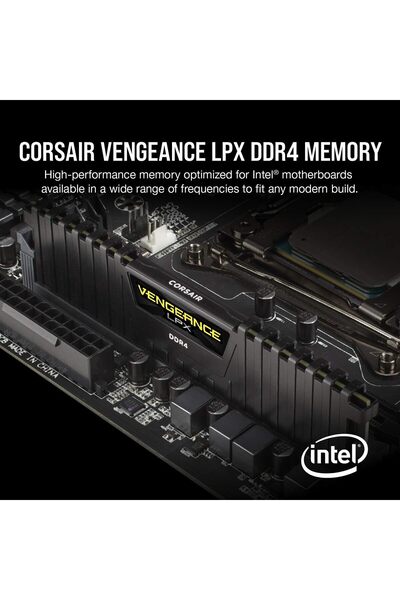 Corsair ذاكرة سطح المكتب Vengeance LPX 32GB (2X16GB) DDR4 3200 (PC4-25600) C16 1.35V - أسود، CMK32GX4
