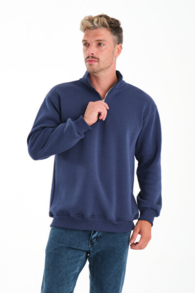 KAPHONE Мъжка блуза с половин цип, подплатена с тринишкова флийсова подплата