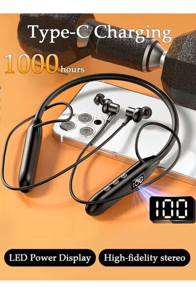 Generic 5.3 Wireless Bluetooth Neckband Headphones, Stereo Noise Cancelling Sweatproof Earphones