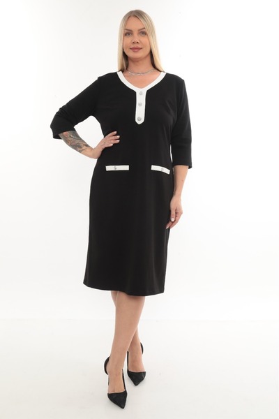 etselements Φόρεμα με κοντό μανίκι με λαιμόκοψη σε σχήμα V