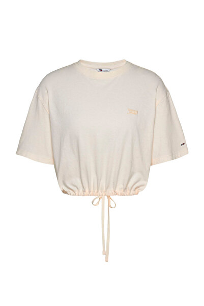 Tommy Jeans Bisiklet Yaka Beyaz Kadın T-Shirt DW0DW20324YBH