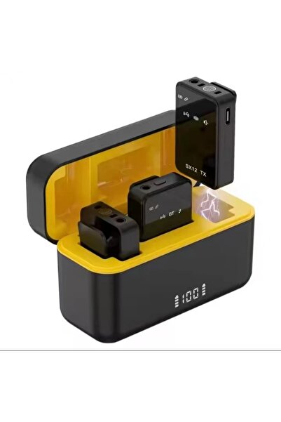 comse SX12 Iphone Ve Type-c Uyumlu Kablosuz Yaka Mikrofonu Led Şarj Kutulu Gürültü Azaltma Özellikli
