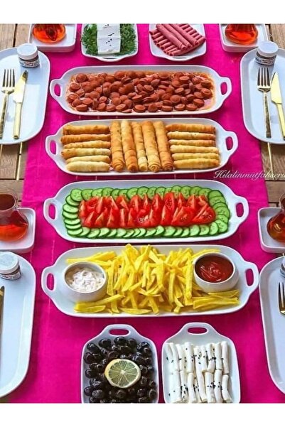 Golden Kitchen Tavuk Dünyası Model Servis Tabağı 6 Adet 32x 15 Cm