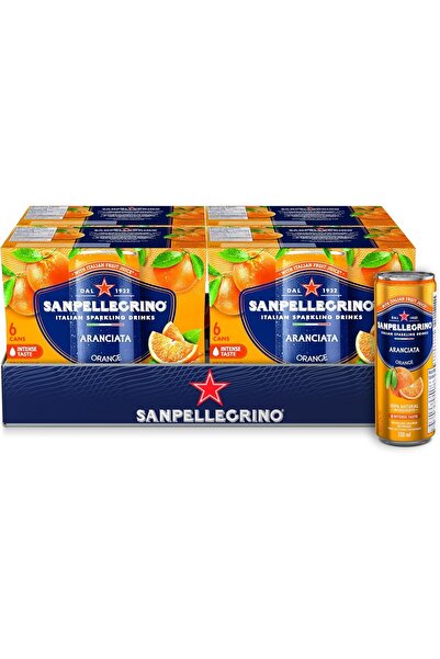 San Pellegrino مشروب أرانشاتا إيطالي فوار طبيعي، برتقال، علبة 330 مل، 24 علبة إجمالي