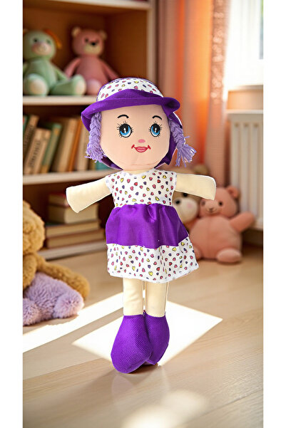 grs oyuncak Oyuncak Bez Bebek 50cm Renkli Elbiseli Bez Bebek Kız Çocuk Oyunca...