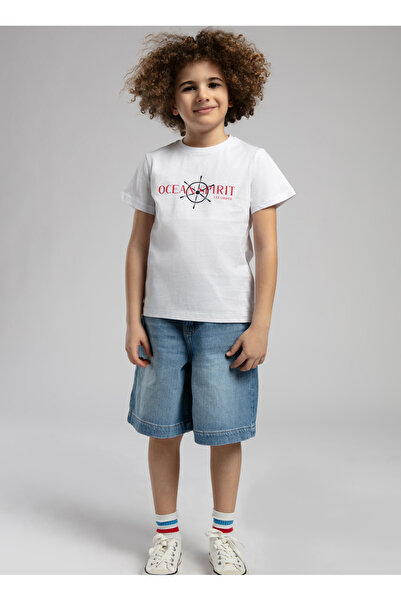 Lee Cooper Printed White Boy's T-Shirt 252 Lcb 242007