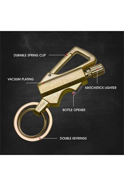 Zorro Sm-467T Benzinli Anahtarlık Kibrit Çakmak Altın Renk