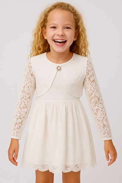 ESİLA KİDS Girls' Lace Bolero Girls' Bolero Special Occasion Girls' Jacket Model 1-11 Years