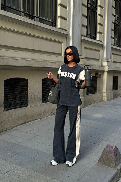 Bliss Γυναικείο σετ φούτερ με κοντό μανίκι Paris με άνετο κάτω μέρος