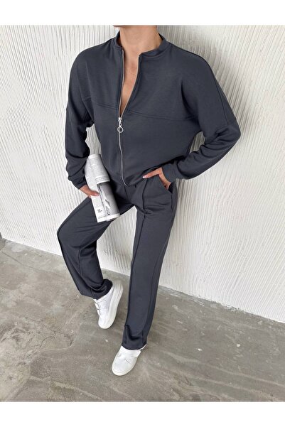 Gugus Set de îmbrăcăminte pentru femei din țesătură modal cu fermoar FUME