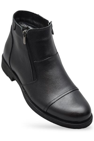 ISPARTALILAR Tab3406 Genuine Leather with Fur Inside Men's Boots Shoes Orthopedic Sole Zippered Leather Boots