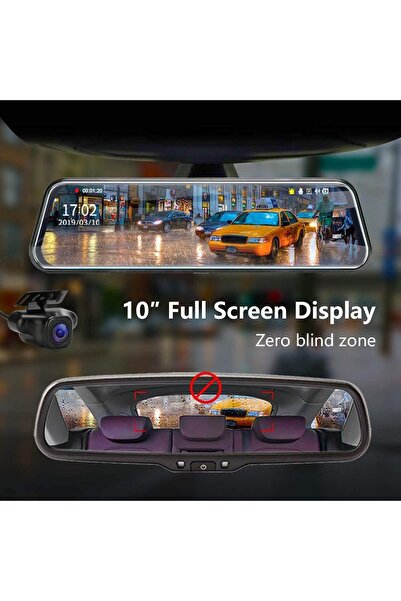 jansite Yellowtech 10 inç Araç İçi Dikiz Aynası Kamera – Full HD Çift Kamera,...