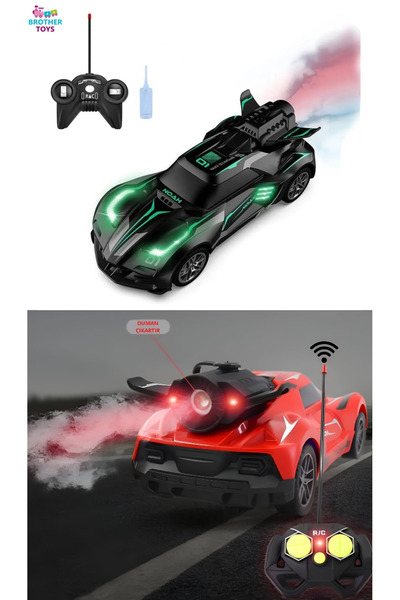 Brother Toys Neon Renkli Uzaktan Kumandalı Şarjlı Duman Atan Farları Yanabile...