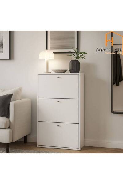 Al Saada Home خزانة أحذية متعددة الأغراض، كمية محدودة، 120×25×62 - أبيض