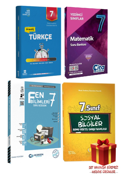 Başka Yayıncılık 7. Sınıf Seti: Türkçe+Matematik+Fen Bilimleri+Sosyal Bilimle...