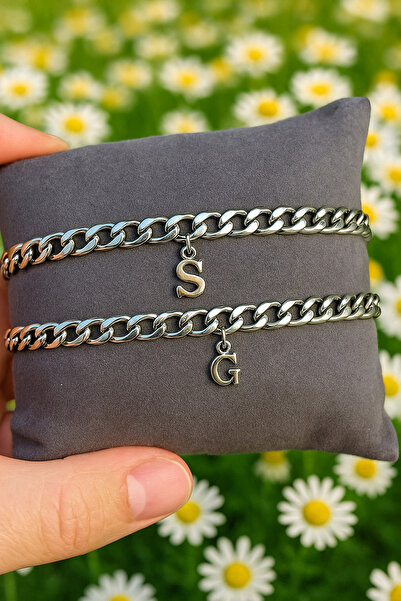 Takı Dükkanı 2Pcs Stainless Steel Thin Figaro Bracelet Lover Friend Couple Bracelet Eck06C