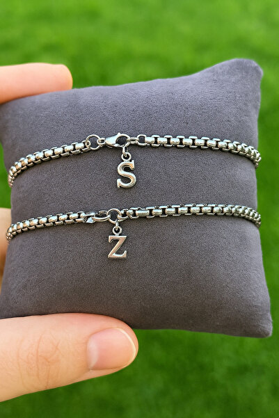 Takı Dükkanı Kişiye Özel Harfli 2 Adet Paslanmaz Çelik Spor Model Bileklik Se...