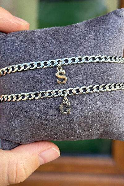 Takı Dükkanı 2Pcs Stainless Steel Thin Figaro Bracelet Lover Friend Couple Bracelet Eck06C