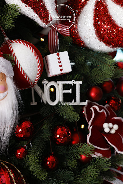 Dekorsende Christmas Ornament Glittery 2-Piece Noel Lettering White 13 cm