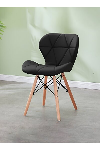 Taimi طقم كرسي طعام عصري مكون من كرسي واحد، مقعد من الجلد الصناعي، أرجل من ال...