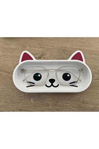 Filkorium3D KİŞİYE ÖZEL - Sevimli Kedi Gözlük Tepsisi - Masaüstü Gözlük Tepsisi Kabı - Mücevher Takı Standı