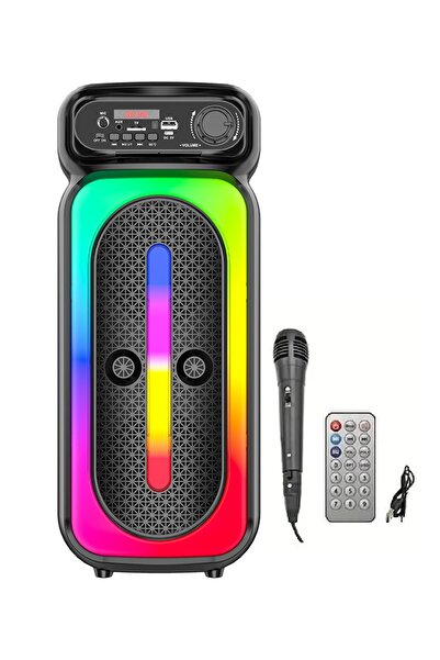 singe مكبر صوت لاسلكي بتقنية البلوتوث براديو FM ذاكرة TF مدخل USB مدخل ميكروفون قابل لإعادة الشحن