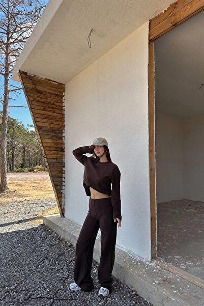 lizge giyim Crew Neck Thessaloniki Knitted Blouse and Pants Set