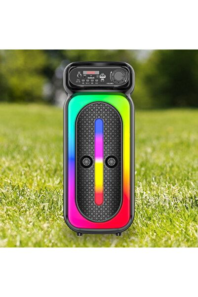 singe مكبر صوت لاسلكي بتقنية البلوتوث براديو FM ذاكرة TF مدخل USB مدخل ميكروفون قابل لإعادة الشحن