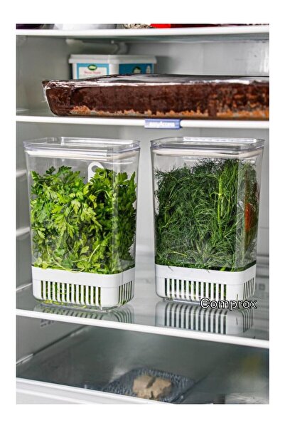 ViATOM Greenery Storage Container 2 Pieces 2900ml + 1 Piece Dustproof Storage Container for Chives, Dill, Cilantro Greenery
