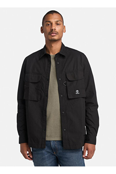 Timberland Utility Overshirt Siyah Düz Erkek Gömlek