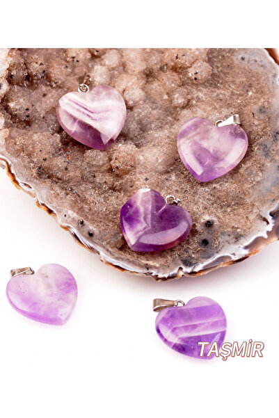 Taş-Mir Ametist Kalp Kolye Ucu 1 Adet