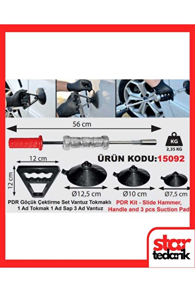 STAR PDR Boyasız Göçük Düzeltme Göçük Çektirme Set Vantuz Tokmaklı 1 Ad Tokma...