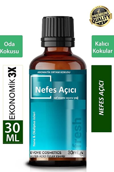 Evove Cosmetics Nefes Açıcı Esansiyel Yağ Oda Kokusu Mega Boy 30ml Difüzör Bu...