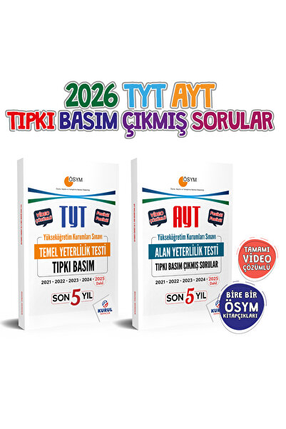 Kurul Yayıncılık 2026 TYT AYT Çıkmış Sorular Seti Son 5 Yıl Tıpkı Basım Fasik...