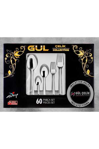 KAVEH 60 Piece Fork Spoon Set 12 Person Bead Model 18/0 Quality (Boxed)